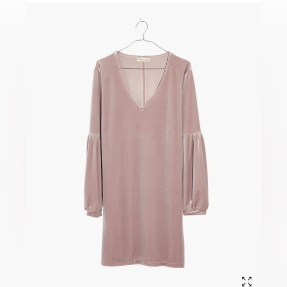 Madewell Long Sleeve Dress in Shimmering Mauve - Picture 1 of 9